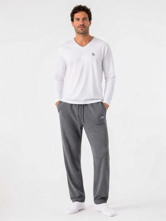 Loungewear Shirt Herren V-Neck