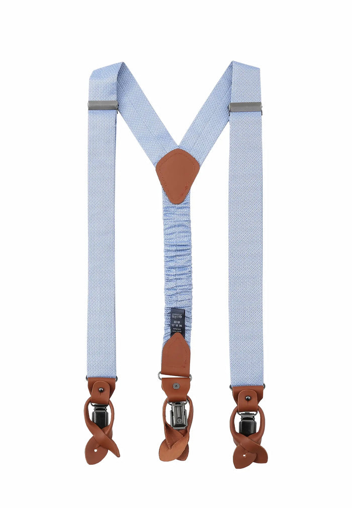 Men's suspender set with silk bow tie – micro pattern