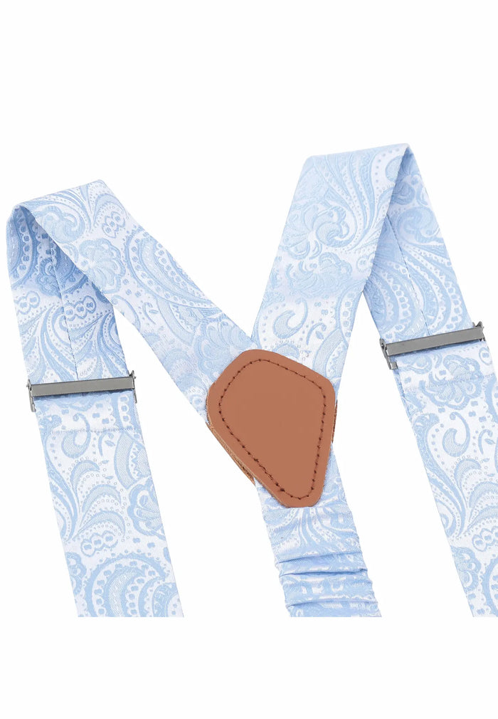 Men's suspender set with silk bow tie – Paisley