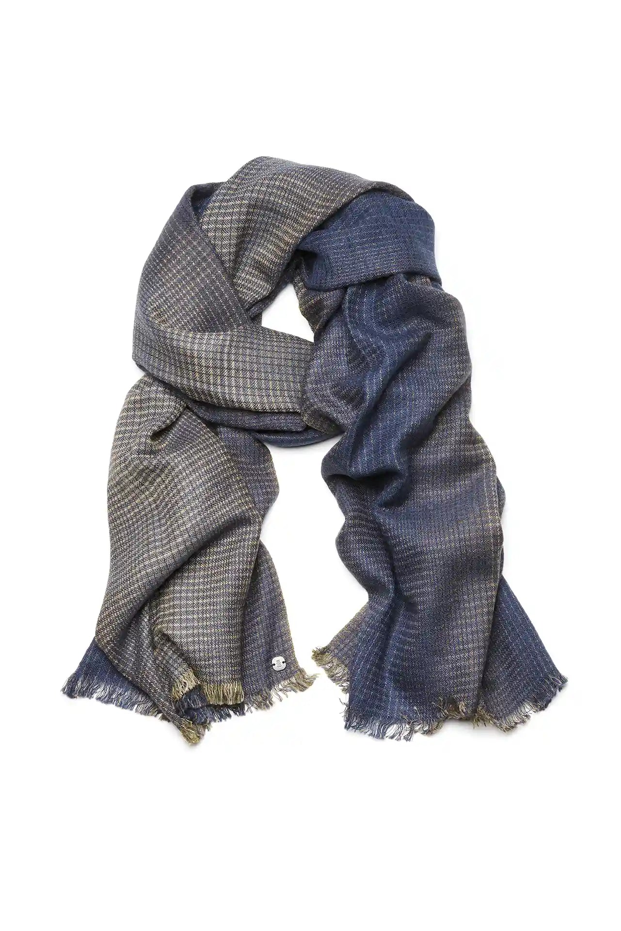 (Grau) Herrenschal Mikro – lässig geschlungen Colorblock sichtbar