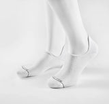 (Weiß) Sneaker Socken Herren – Trageansicht am Fuß unsichtbarer Schnitt