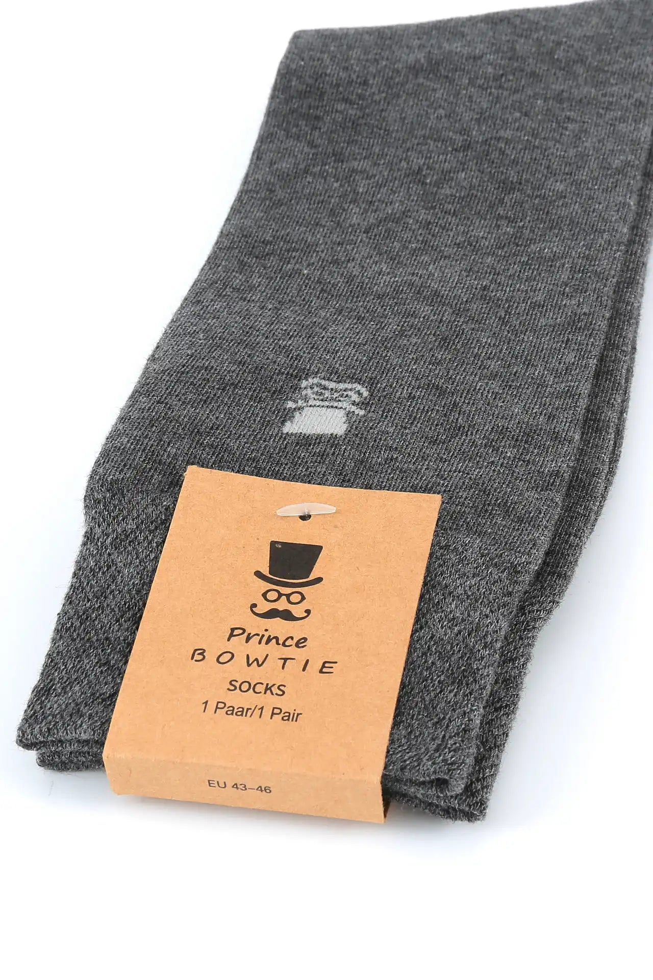 (Anthrazit) Herren Socken Uni mit Prince Bowtie Etikett – Verpackung