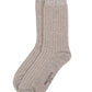 (Beige) Herren Socke Rippstruktur Baumwolle – Detailansicht Struktur