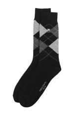 (Schwarz) Herren Socke Argyle-Muster Baumwolle – Detailansicht Rautenmuster