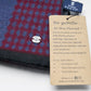 (Bordeaux) Herrenschal Bambusfasern – Detailansicht Prince Bowtie Label