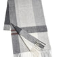 (Grau) Kaschmirschal Herren 100% Cashmere Karo – gefaltet mit Fransen