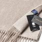 (Beige) Kaschmirschal 100% Cashmere – Detailansicht Prince Bowtie Label