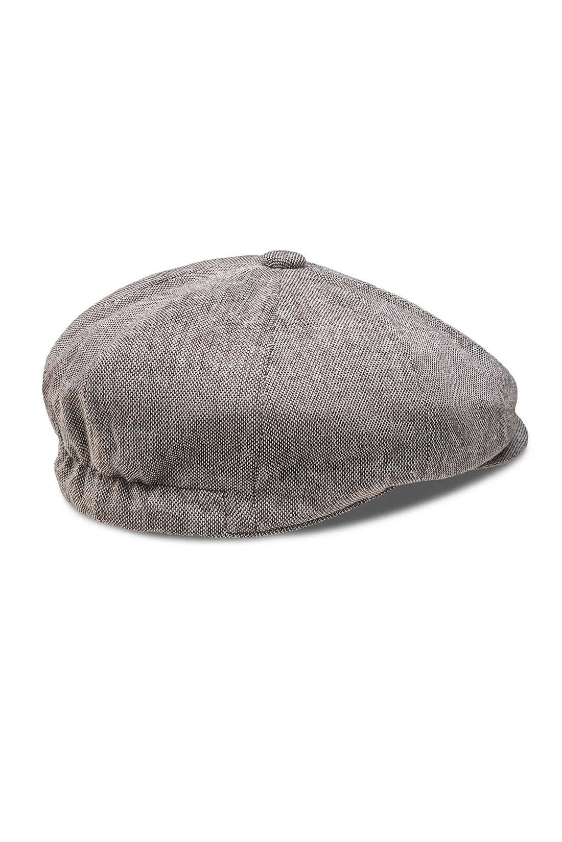 (Beige) Ballonmütze Herren Tweed – Draufsicht 8-Panel