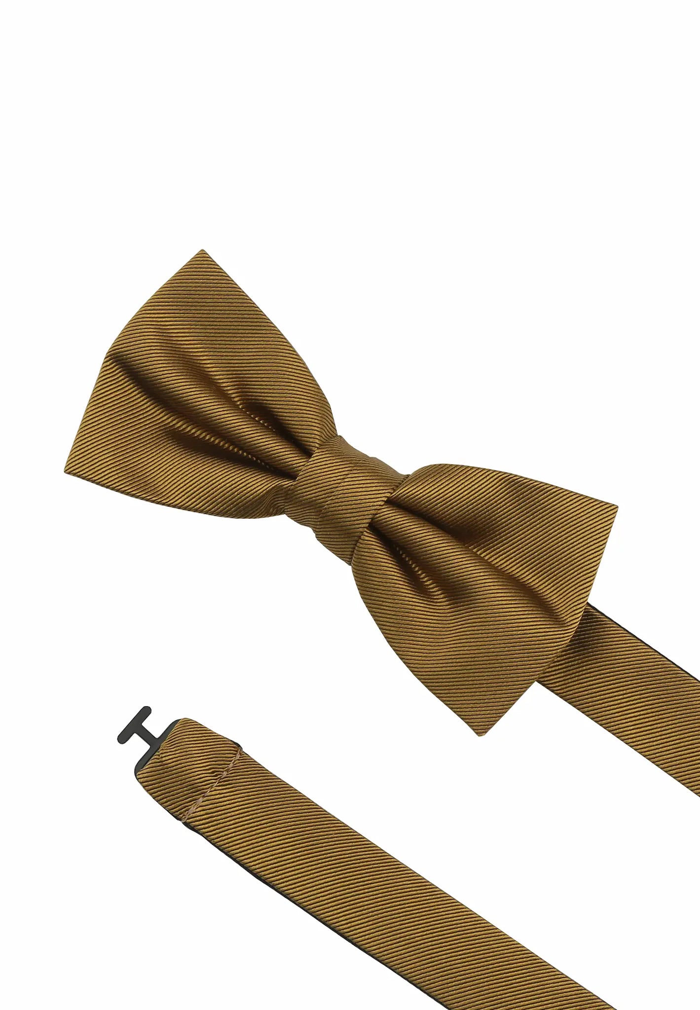 (Messing) Vorgebundene Fliege, Detailansicht Knoten und verstellbares Band