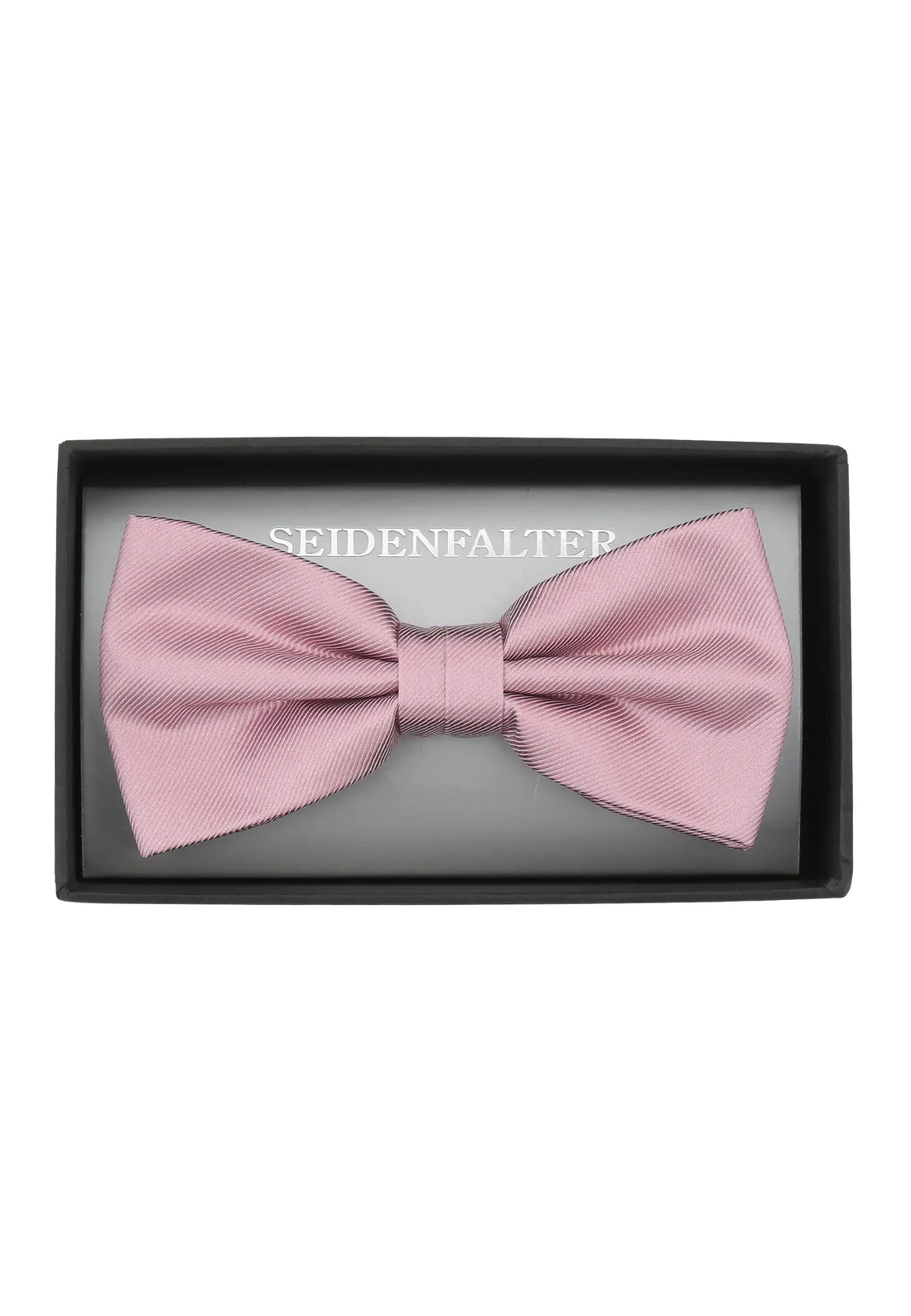 (Rosa) Vorgebundene Herrenfliege aus 100% Seide in Rosa in Geschenkbox