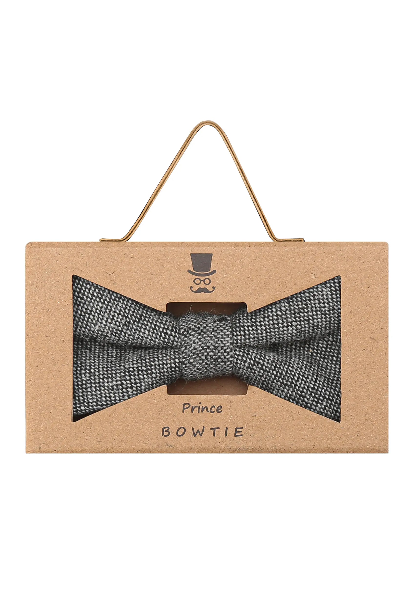 (Grau) Fliege Herren Tweed – Geschenkverpackung Prince Bowtie