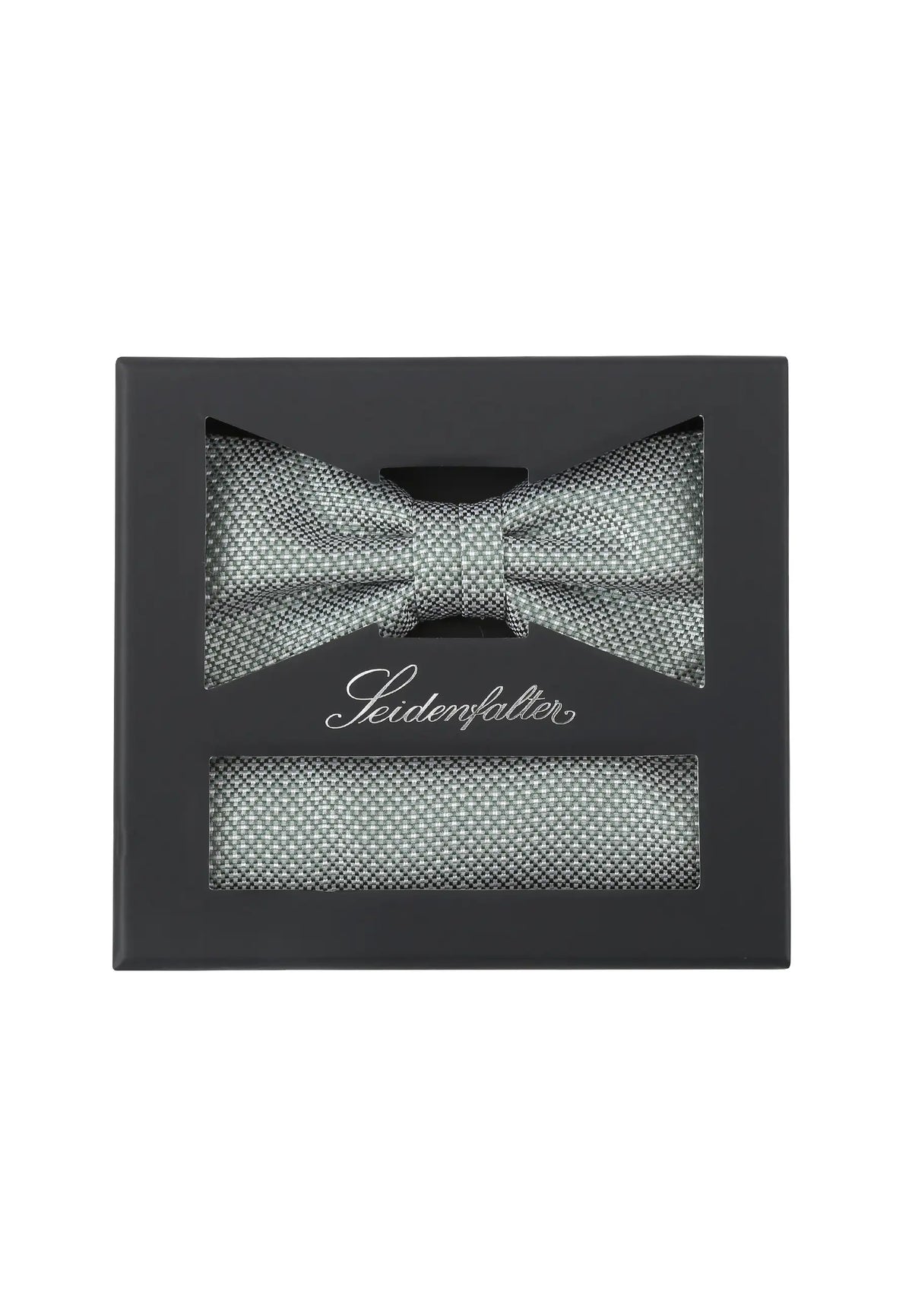 (Mint) Fliege und Einstecktuch Set aus Seide in Geschenkbox, Feinstruktur