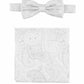 (Champagner) Fliege und Einstecktuch Set Hochzeit Paisley – Fliege und Tuch ausgelegt
