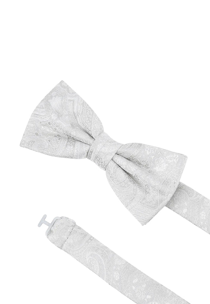 Men's silk wedding bow tie and pocket square set – Paisley