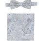 (Blau) Fliege und Einstecktuch Set Hochzeit Paisley – Fliege und Tuch ausgelegt
