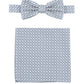 (Blau) Fliege und Einstecktuch Set Hochzeit Kreise – Fliege und Tuch ausgelegt