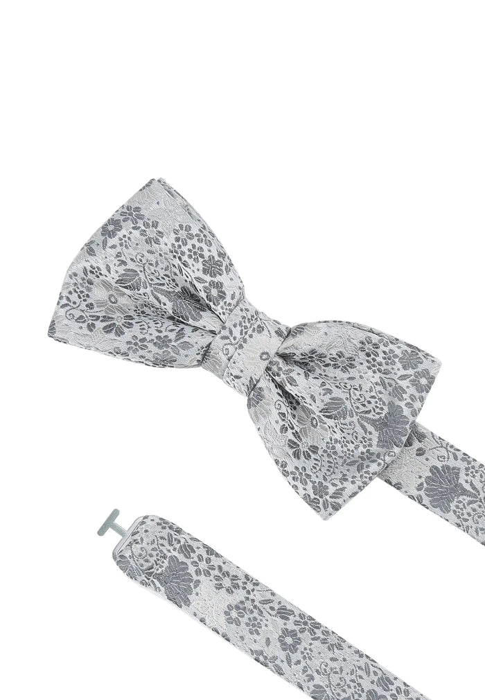 Men's silk wedding bow tie and pocket square set – Floral
