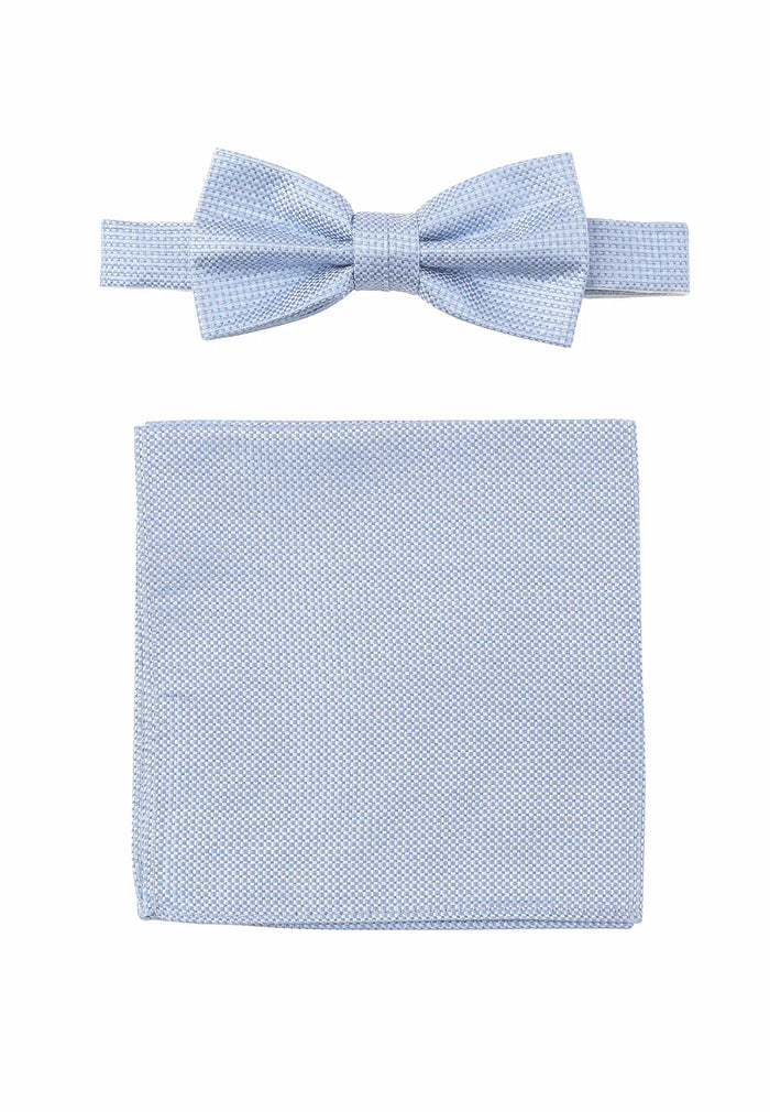 Men's Silk Bow Tie and Pocket Square Set – Micro Pattern