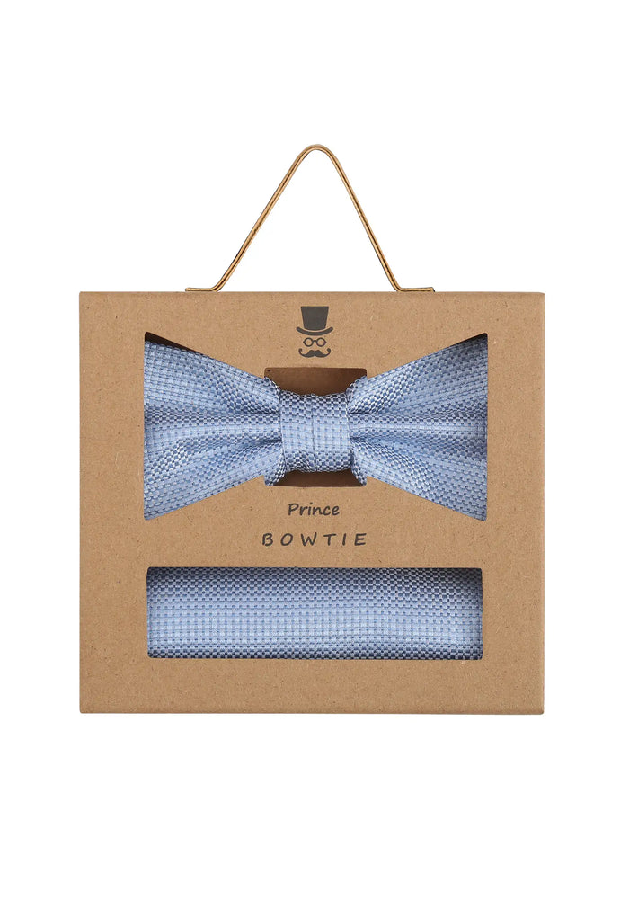 Men's Silk Bow Tie and Pocket Square Set – Micro Pattern