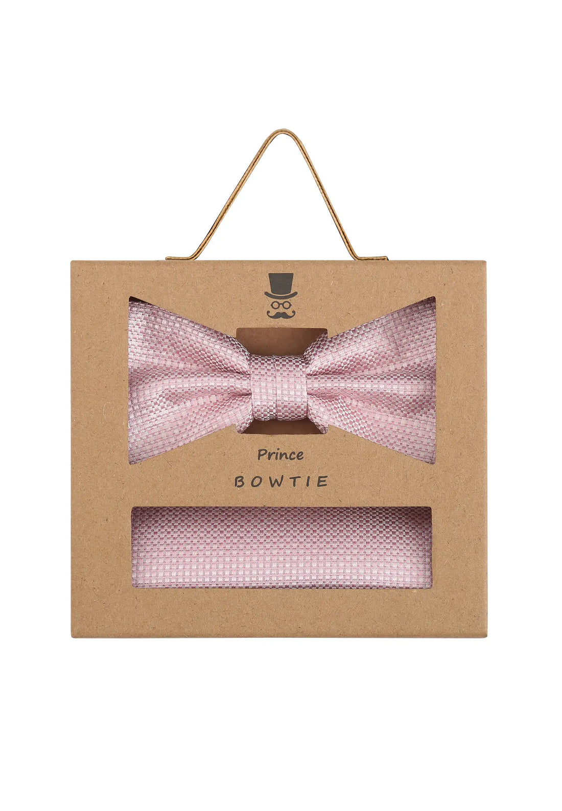 (Rosa) Fliege Einstecktuch Set Herren Mikromuster Seide – Geschenkverpackung Prince Bowtie