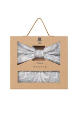 (Grau) Fliege Einstecktuch Set Paisley-Muster – Geschenkverpackung Prince Bowtie