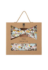 (Beige) Fliege Einstecktuch Set Blumenmuster Baumwolle – Geschenkverpackung Prince Bowtie