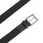(Schwarz) Elastischer Flechtgürtel Herren 3,5 cm – Schnalle gebürstetes Metall