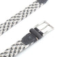 (Grau) Flechtgürtel multicolor Schnalle Silber – Detailansicht Veloursleder