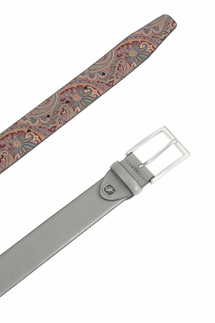 Men's leather belt 3.5 cm – with paisley back
