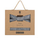 (Blau) Kids Fliege Einstecktuch Set Leinen – Geschenkverpackung Prince Bowtie