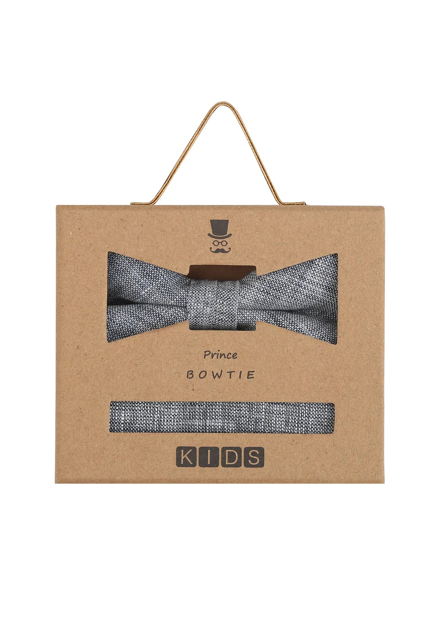 (Blau) Kids Fliege Einstecktuch Set Leinen – Geschenkverpackung Prince Bowtie