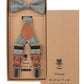 (Mint) Kids Hosenträger Set mit Fliege Leinen – Geschenkbox Prince Bowtie