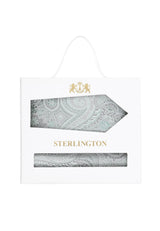 (Grün) Krawatte Einstecktuch Set Paisley Seide – Sterlington Geschenkbox Frontalansicht