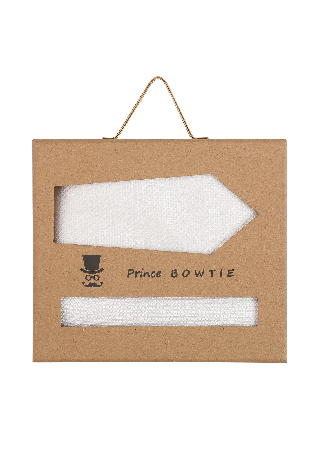 (Off-White) Krawatte Einstecktuch Set Herren Mikromuster Seide – Geschenkverpackung Prince Bowtie