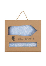 (Hellblau) Krawatte Einstecktuch Set Herren Paisley Seide – Geschenkverpackung Prince Bowtie