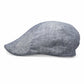 (Blau) Flat Cap Herren aus Leinen – Schiebermütze Detailansicht