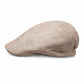 (Beige) Flat Cap Herren aus Leinen – Schiebermütze Detailansicht