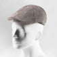 (Beige) Schiebermütze Herren Tweed Flat Cap – Seitenansicht auf Mannequin