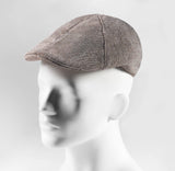 (Beige) Schiebermütze Herren Tweed Flat Cap – Seitenansicht auf Mannequin