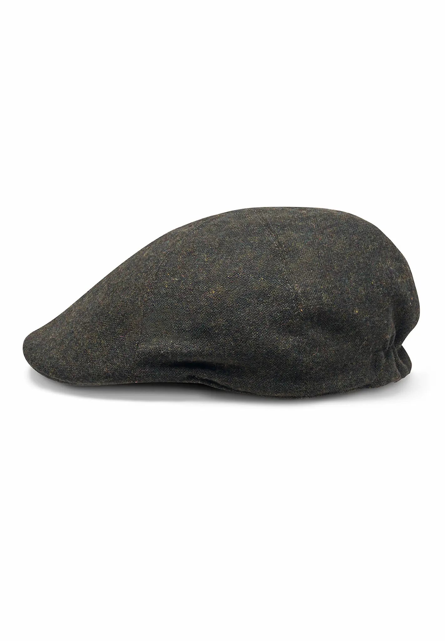 (Dunkelgrün) Schiebermütze Herren Tweed – Draufsicht