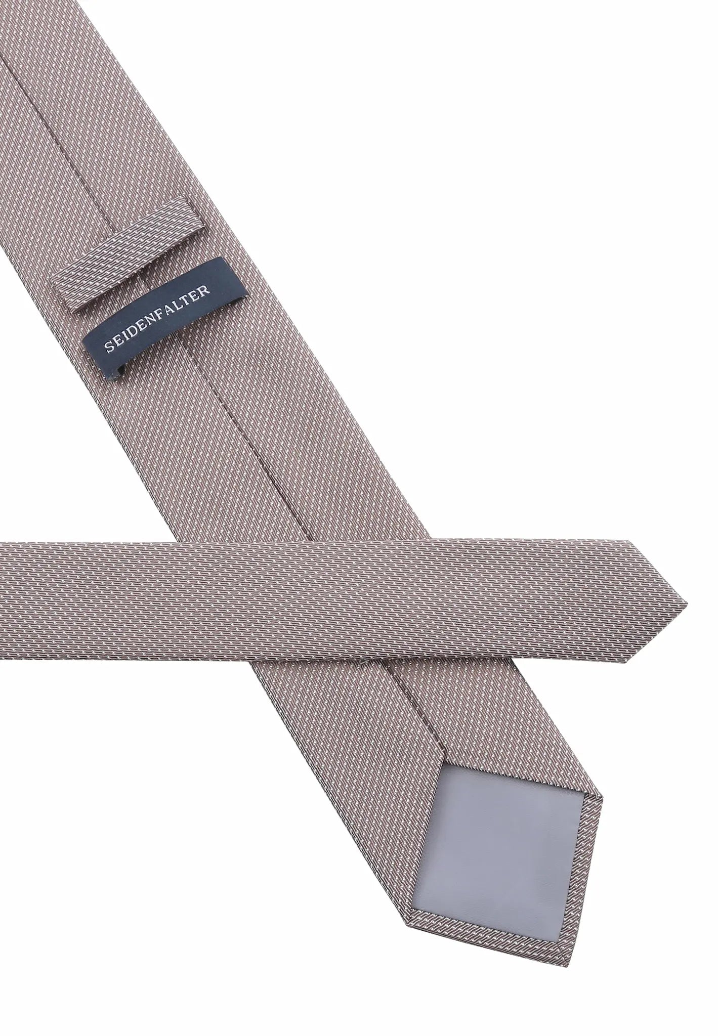 (Beige) seidenkrawatte herren picote verarbeitung label naht detail