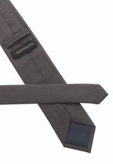 (Dunkelbraun) seidenkrawatte herren picote verarbeitung label naht detail