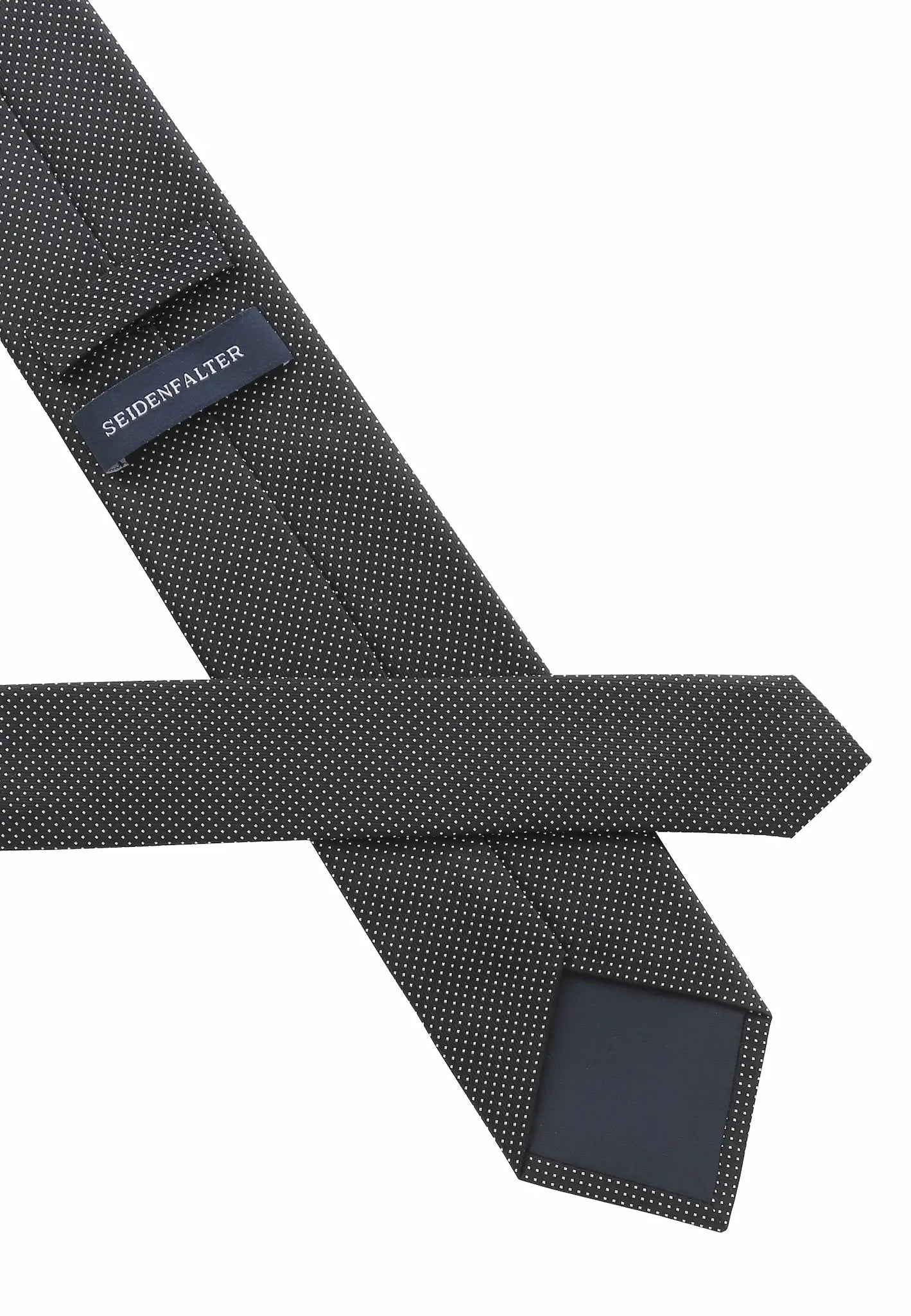 (Schwarz) seidenkrawatte herren picote verarbeitung label naht detail