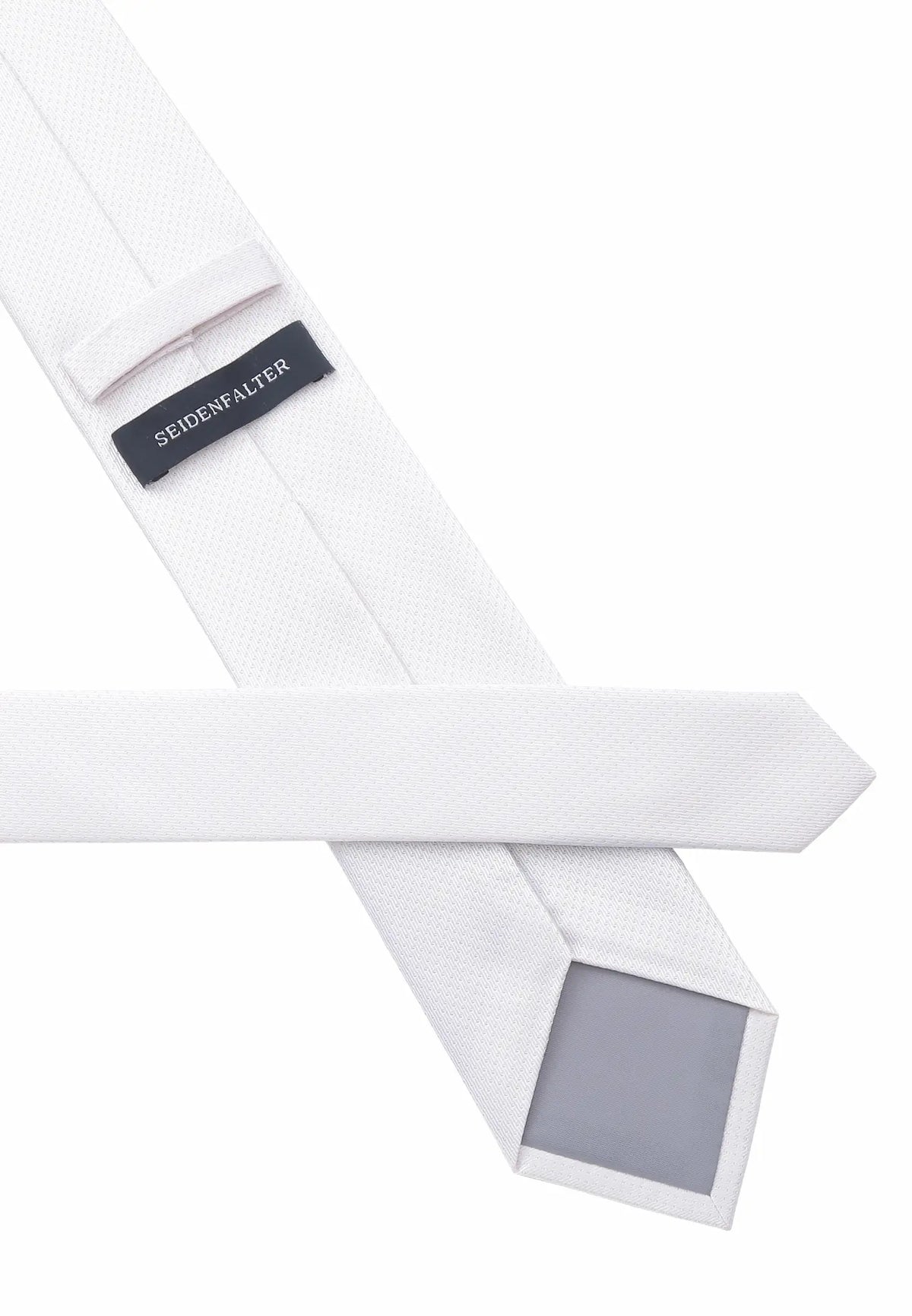(Weiß) seidenkrawatte herren picote verarbeitung label naht detail