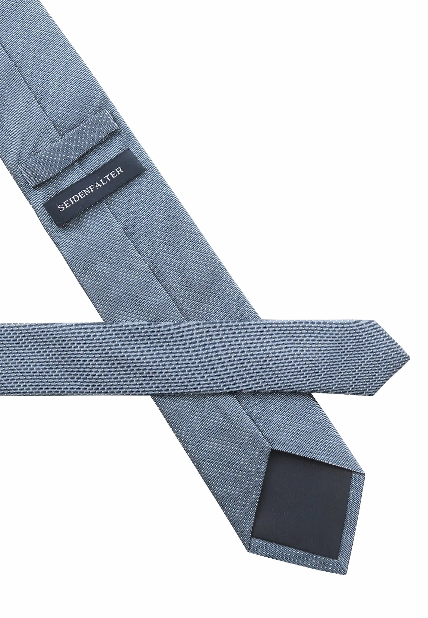 (Oceanblau) seidenkrawatte herren picote verarbeitung label naht detail