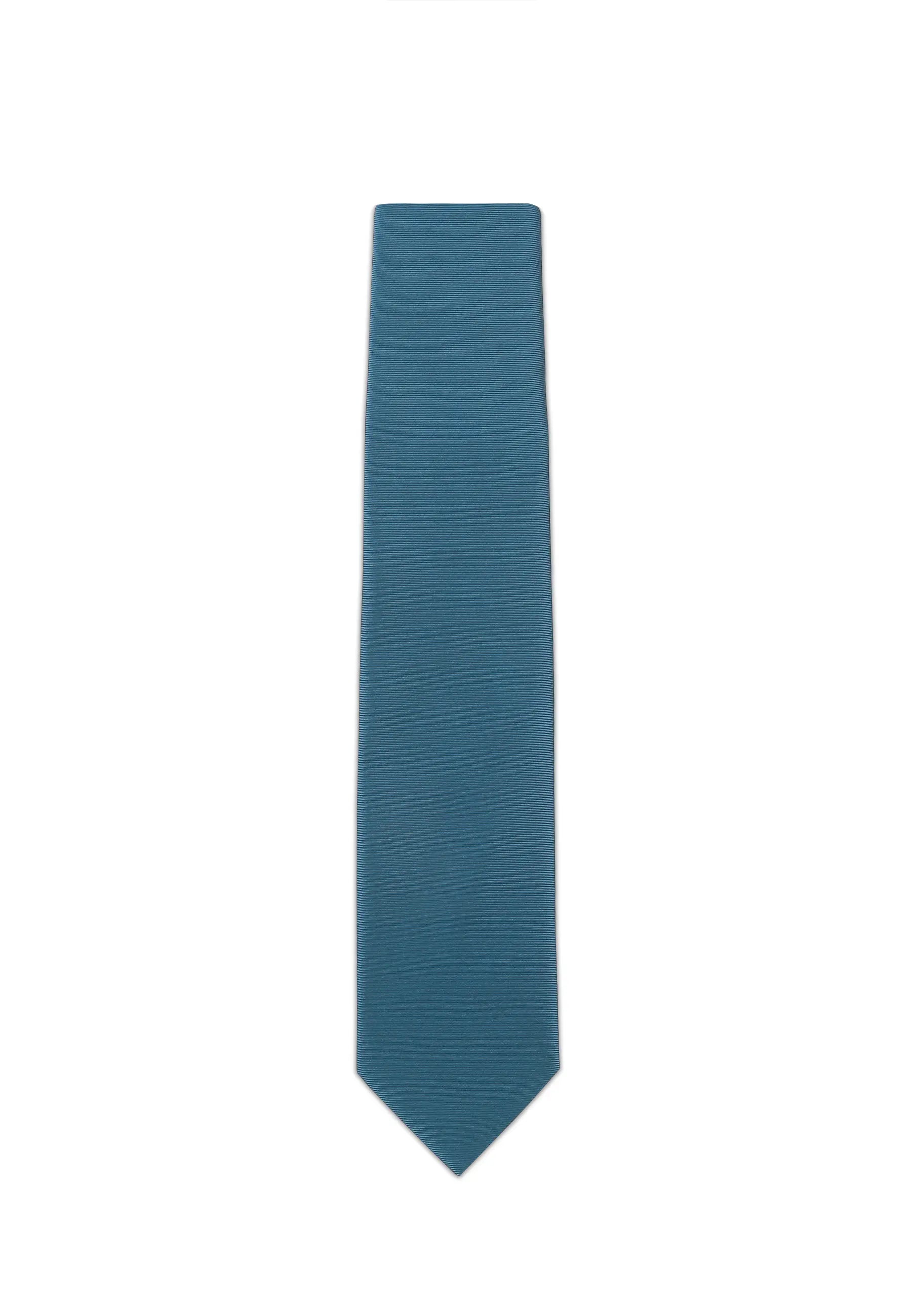 (Petrol) Uni Krawatte 7cm–7.5cm flach Frontansicht