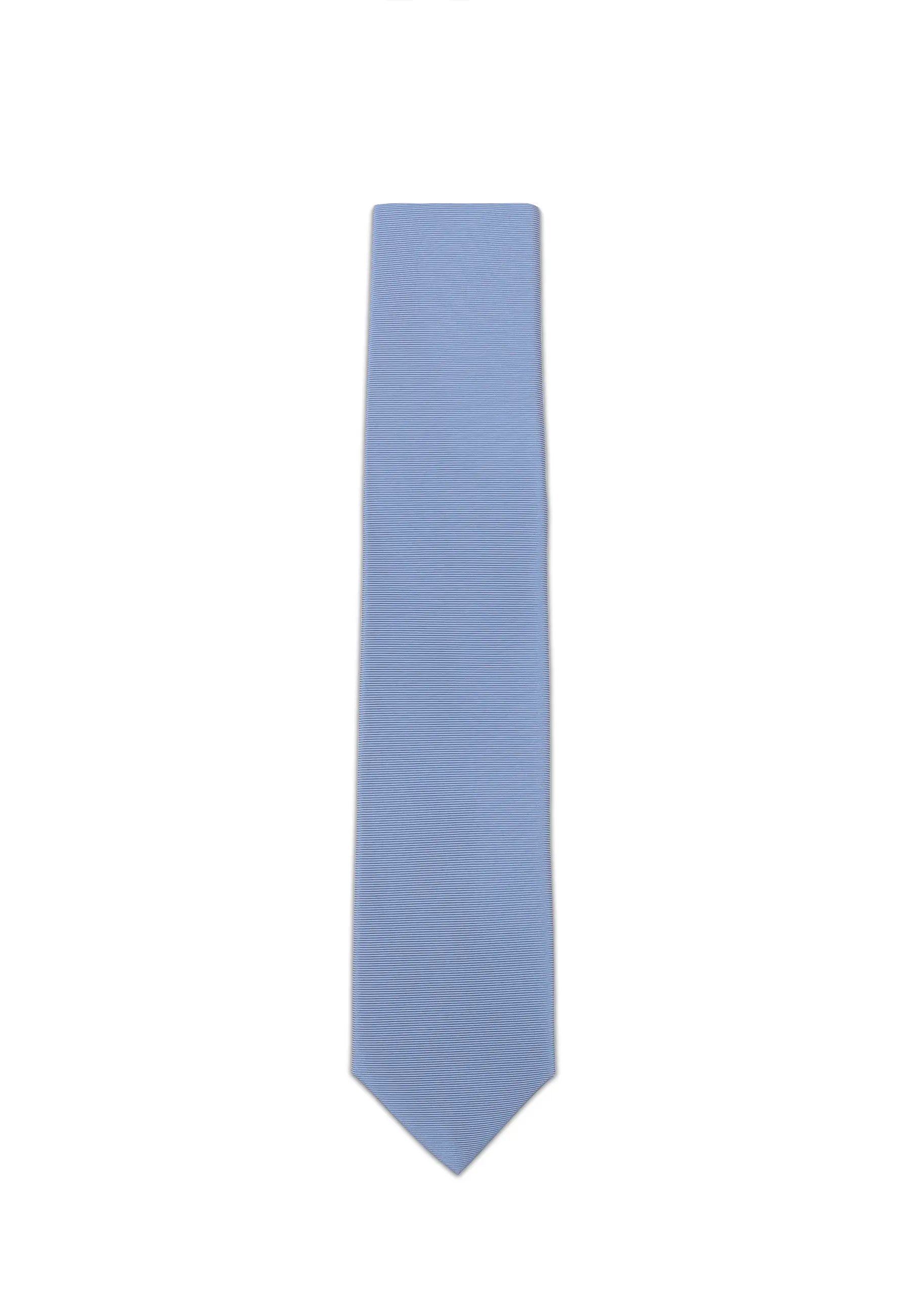 (Hellblau) Uni Krawatte 7cm–7.5cm flach Frontansicht