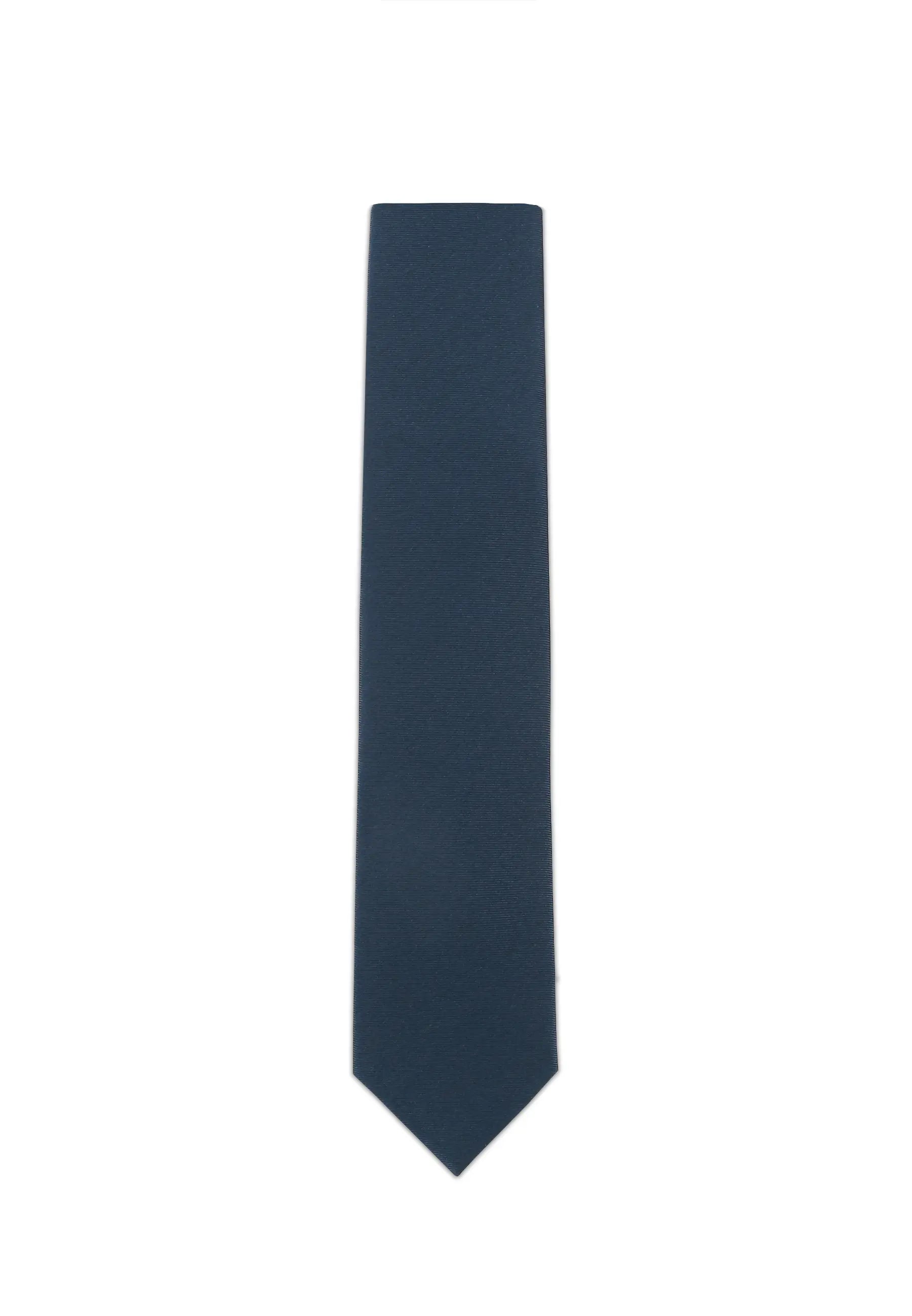 (Dunkelblau) Uni Krawatte 7cm–7.5cm flach Frontansicht