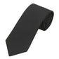 (Schwarz) Uni Krawatte 7cm–7.5cm gerollt Vorderansicht