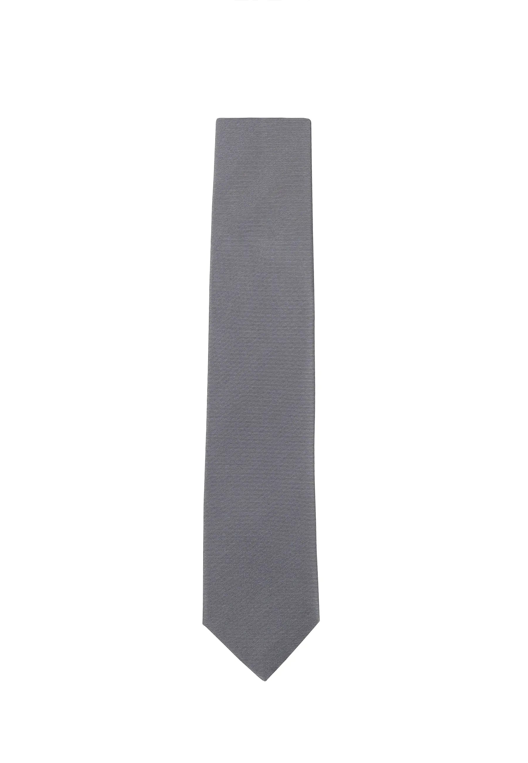 (Grau) Uni Krawatte 7cm–7.5cm flach Frontansicht